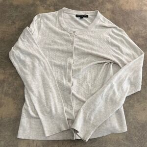 Banana Republic Cardigan Womens Size M Oatmeal Cotton Rayon Knit 333674-00